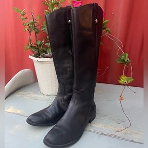 IN*C Black Leather Fawne Riding Boots size 9 1/2M
